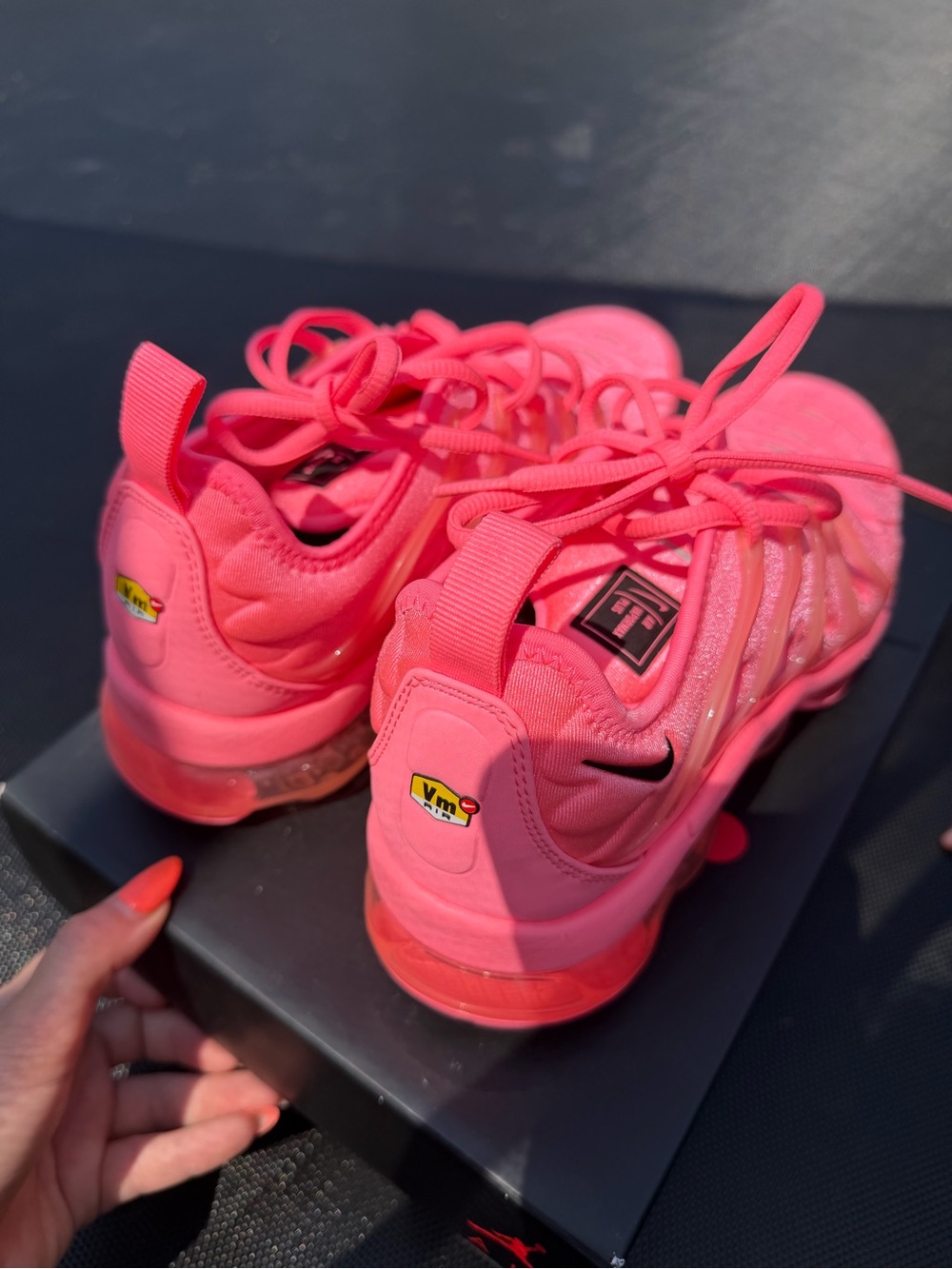 Nike Bright Pink VaporMax Plus Athletic Sneakers - Picture 4 of 13